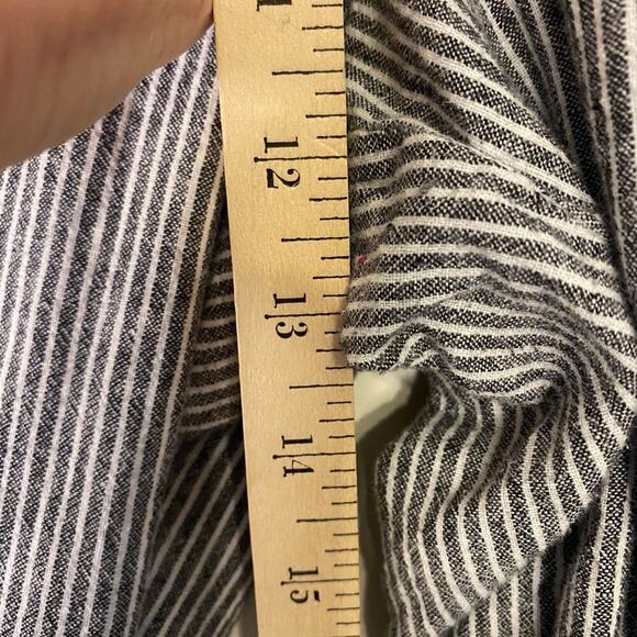 Talbots Linen Blend Gray White Striped Pull On Office Work Trouser Pants 16 - Picture 7 of 14